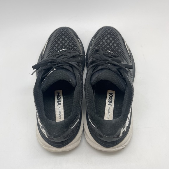 Hoka One One Sneakers Womens 8 B Clifton 9 1127896 BWHT Black Running Gym Shoes - Picture 5 of 10